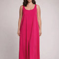 Fucsia Draped Back Maxi Dress - ELLY