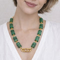 Green Nacre Stone Necklace - ELLY