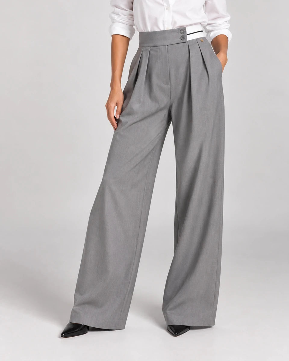 Grigio Sleek Sophistication Pants - ELLY
