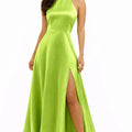 Halter - Neck Satin Midi Dress in Green – by ELLY - ELLY