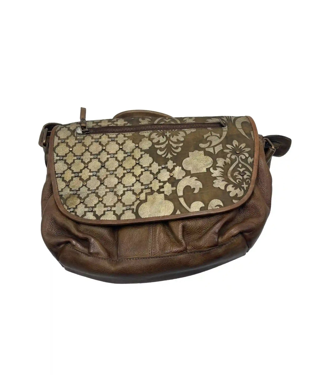 Handmade Crossbody Bag with Woven Leather Design - ELLY