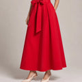 High - Waisted Cotton Sash Skirt - ELLY
