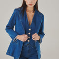 Italian-Made Buttonless Denim Jacket - Effortless Sophistication - ELLY
