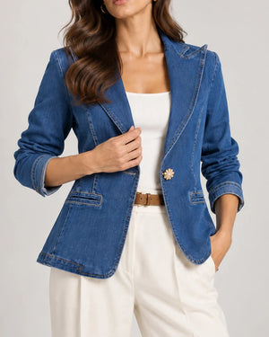 Italian-Made Buttonless Denim Jacket - Effortless Sophistication - ELLY