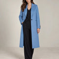 Italian Riviera Blue Long Coat - ELLY