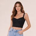 Lace Crop Top – Nero - ELLY