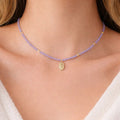 Lavender Beaded Charm Necklace - ELLY