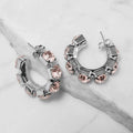 Light Peach Crystal Hoop Earrings – Argento - ELLY