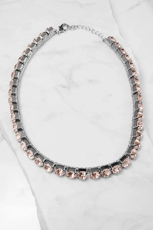 Light Peach Crystal Necklace – Argento - ELLY
