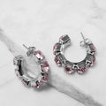 Light Rosa Crystal Hoop Earrings – Argento - ELLY