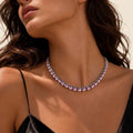 Light Rosa Crystal Necklace – Argento - ELLY