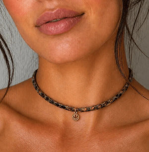 Luna Silk Braided Choker - ELLY
