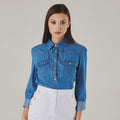 LuxeComfort Italian Denim Shirt - ELLY