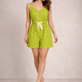 Meadow Breeze Linen Romper - ELLY