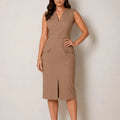 Milano Miele Tailored Midi Dress - ELLY