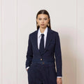 Moana Jacket in Gessato Blu - ELLY