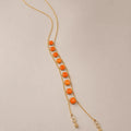 Orange Jade Double Chain Necklace - ELLY