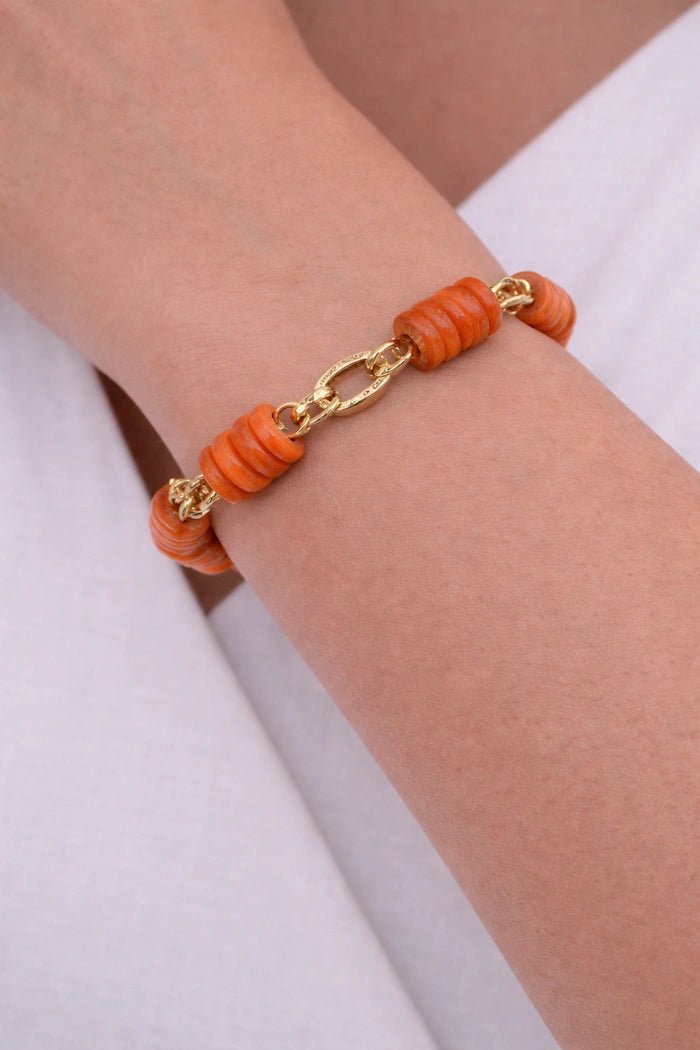 Orange Nacre Link Bracelet - ELLY