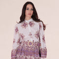 Ornate Printed Long - Sleeve Shirt – Avorio e Lilla - ELLY