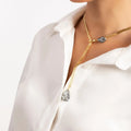 Pearl baroque stone necklace featuring an 18 karat gold plated chain - ELLY
