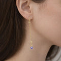 Periwinkle Drop Chain Asymmetrical Earrings - ELLY