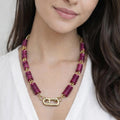Pink Nacre Disc Necklace – 18K Gold Plated - ELLY