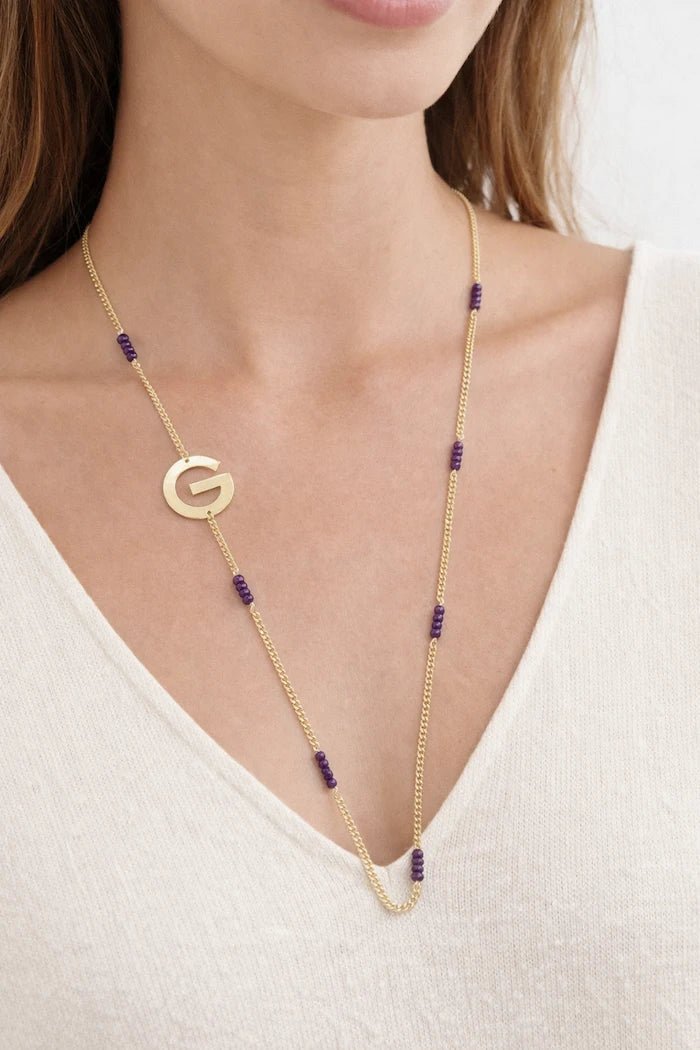 Purple Crystal Ornament ELLY Necklace - ELLY
