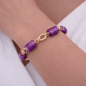Purple Nacre Link Bracelet - ELLY