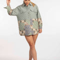 Quilted Patchwork Green Jacket - ELLY
