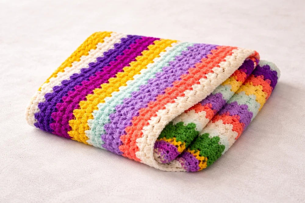 Rainbow Bloom Handmade Blanket – Multicolor - ELLY
