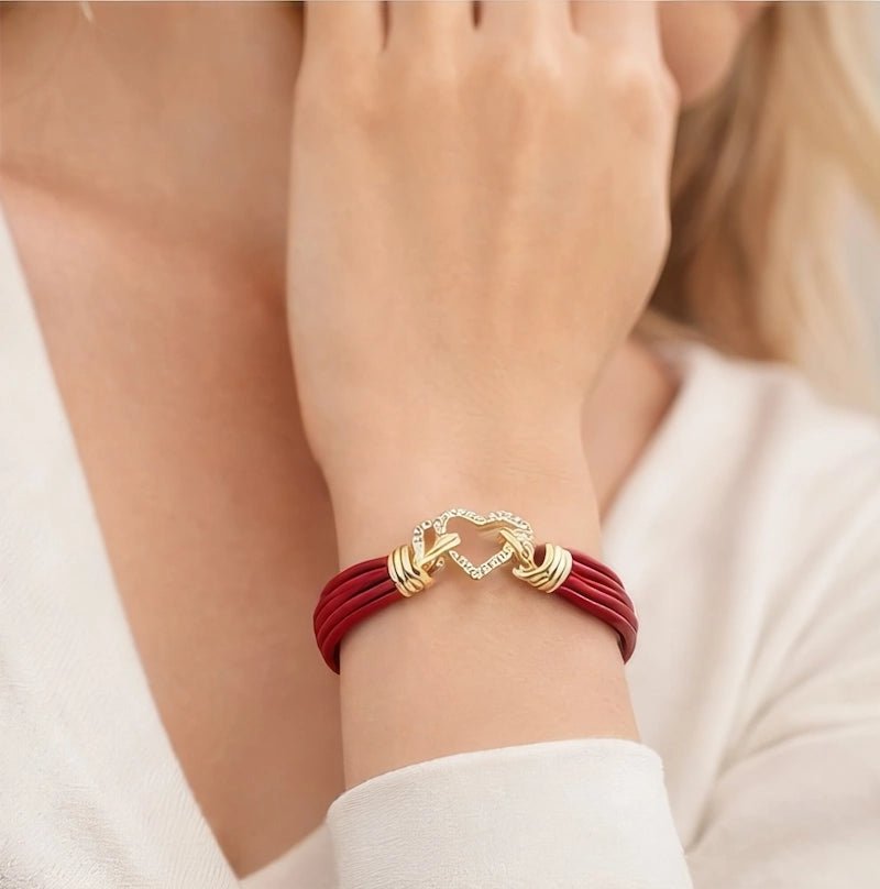Red Leather Bracelet - ELLY