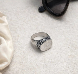 Rhodium - Coated Brass Ring - ELLY