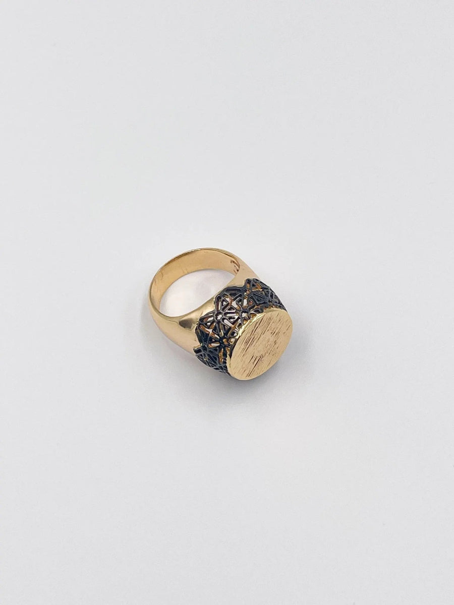 Rhodium - Coated Brass Ring - ELLY