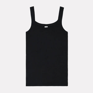 Ribbed Cotton Tank Top – NERO | Canotta in Costina - ELLY