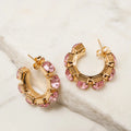 Rosa Royale Crystal Hoop Earrings - ELLY