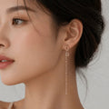 Rose Gold Asymmetrical Charm Drop Earrings - ELLY
