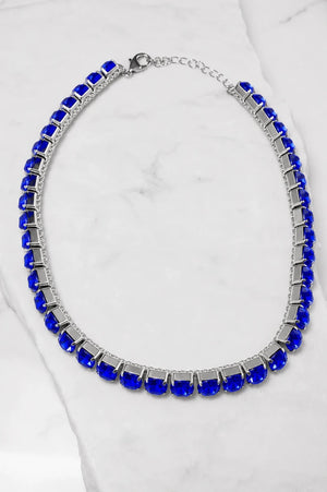 Royal Sapphire Crystal Necklace – Argento - ELLY