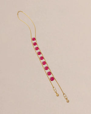 Ruby - Tone Jade Link Necklace – Gold - ELLY