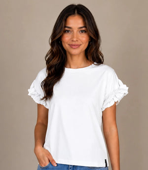 Ruffled Sleeve Top - ELLY
