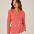 Salmon Double - Breasted Linen Blazer - ELLY