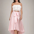 Satin Blush High - Low Skirt - ELLY
