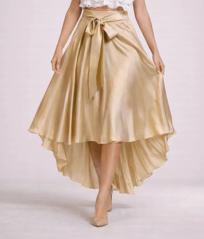 Satin Elegance High - Low Skirt - ELLY