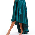 Satin Forest High-Low Skirt - ELLY