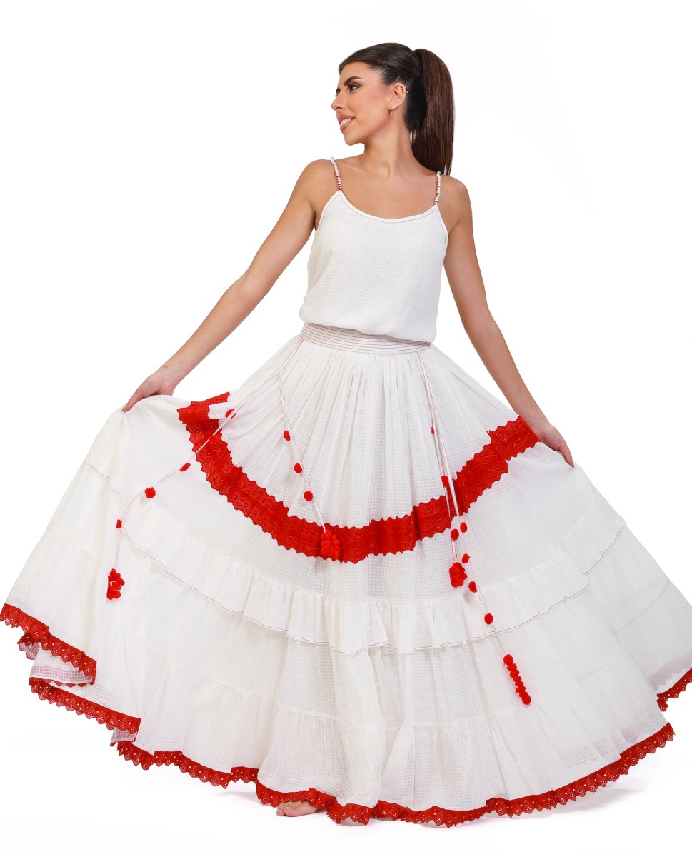 Serene Surplice Embroidered Maxi Top - ELLY