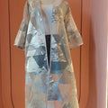 Silver Geometric Sheer Kimono - ELLY