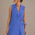 Sleeveless Belted Jacket – Blu - ELLY