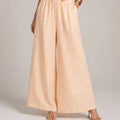 Striped Linen - Blend Wide - Leg Pants - ELLY
