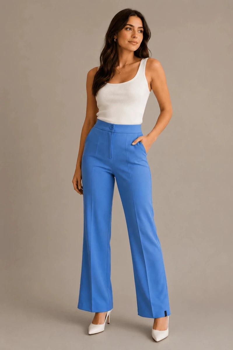 Tailored Flared Pants – Azzurro - ELLY