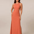 Terracotta Aura Cut - Out Maxi Dress - ELLY