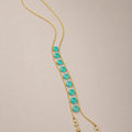 Turquoise Jade Double Chain Necklace - ELLY